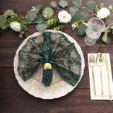 Elevate Your Event Decor with Leaf Vine Embroidered Sequin Tulle Cloth Napkins