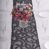 Black Leaf Vine Sequin Table Runner