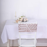 White Rose Gold Geometric Diamond Pattern Chair Bows