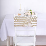 Elevate Your Event with White Gold Geometric Diamond Pattern Chair Bows
